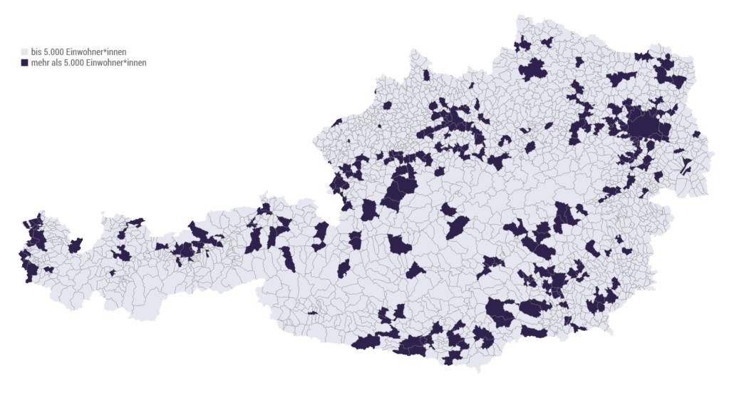 Gemeinden mit bis zu/ab 5.000 Einwohner*innen